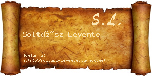 Soltész Levente névjegykártya